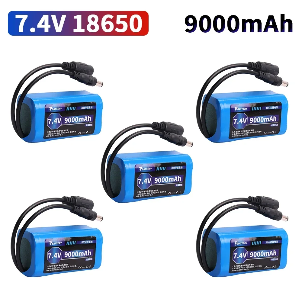 18650 7.4V 9000mAh Battery and charger For T188 T888 2011-5 V007 C18 H18 So on Remote Control RC Fishing Bait Boat toys Parts