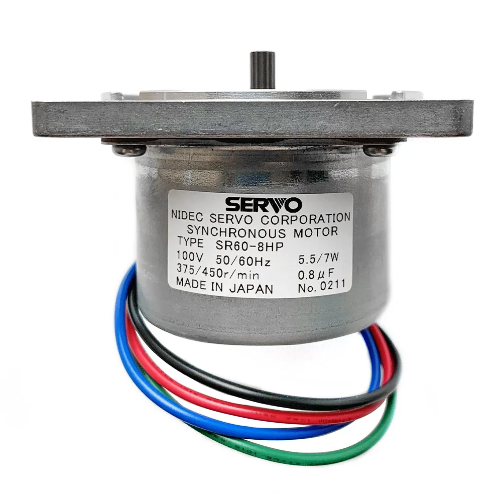 Nidec SR60-8HP Small AC Synchronous Motor With Pinion Shaft 100V 50/60Hz