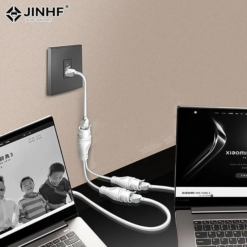 POE Splitter 2-in-1 Network Cabling Connector Three-way RJ45 Connector for Security Camera install Dual Purpose Poe Separator