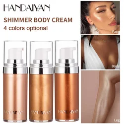 Liquid Body Highlighter Long-lasting Shine Brighten Glitter Shimmering Body Cream Highlighter Bronzer Body Shimmer