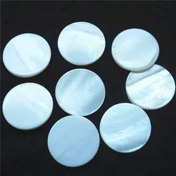 25PCS Natural White Mother Of Pearl Size 20MM 25MM 30MM Round Shape No Hole DIY Jewelry Beads Accessories