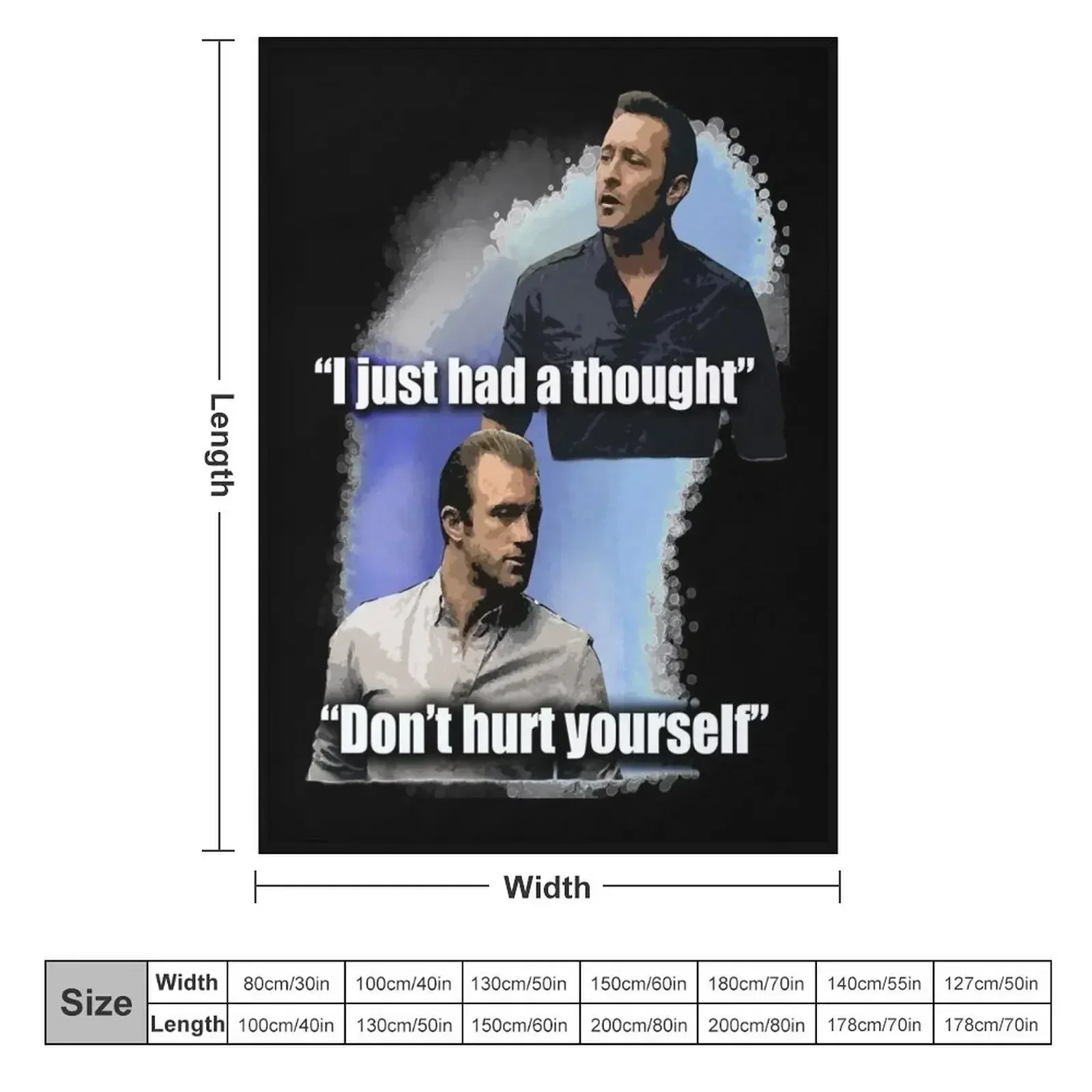 Funny Man Hawaii Five-0 Quote Graphic For Fans Throw Blanket couch cozy soft plush fuzzy picnic outdoor blanket