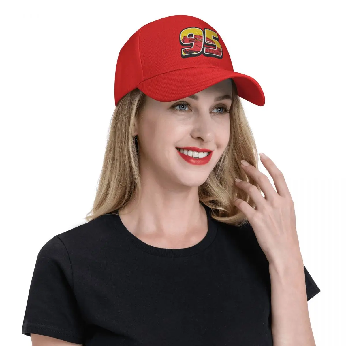 Adult Cars 3 Lightning McQueen Go 95 Cap Retro Baseball Caps Polyester Dad Hat Trucker Hat Breathable Sun Caps Summer