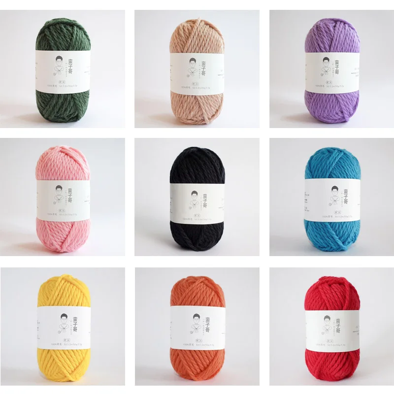 

50g/roll 50M Wool Thread Hand Woven Rod Needle Thread Thick Thread DIY Hand Knitted Thread For Coat Scarf Sweater