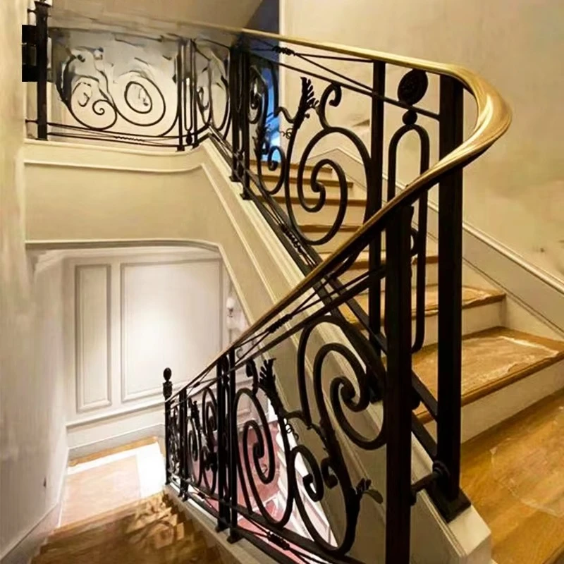 Luxury design high quality handmade wrought iron stair railing faucet railing