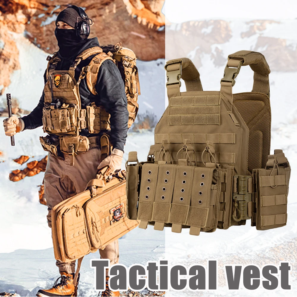 Tactical Vest for Men Quick Release Outdoor Airsoft Vest Adjustable for Adults