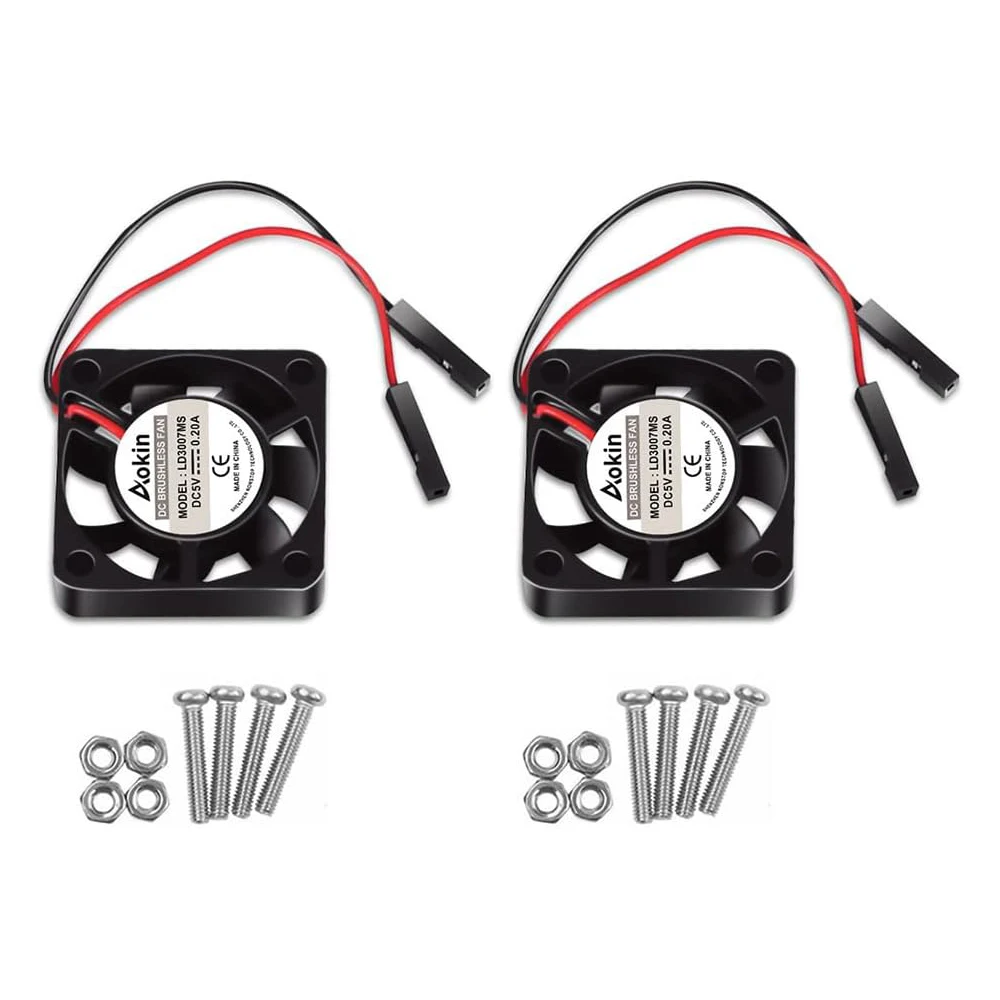 4Pcs 3007 Fan for Raspberry Pi 5 Cooler Pi Brushless Cooling Case Fan 30MM 1.18in 3.3V 5V DC Quiet for Raspberry Pi 4, Pi 3 B+