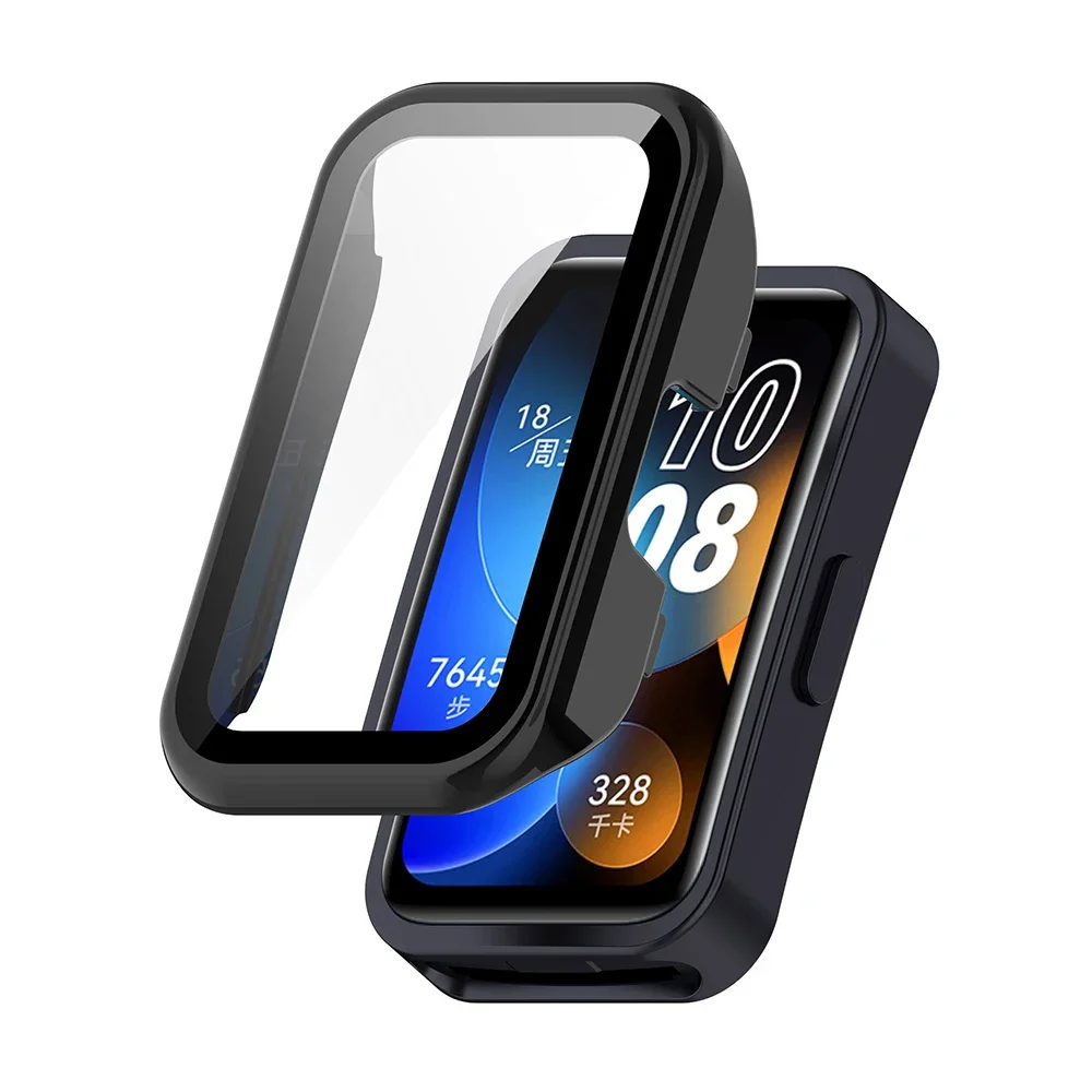 PC Case+Glass For Huawei band 9 Tempered Glass Anti-scratch Film Bumper All-Around Protective Cover for Huawei band8 Accessories