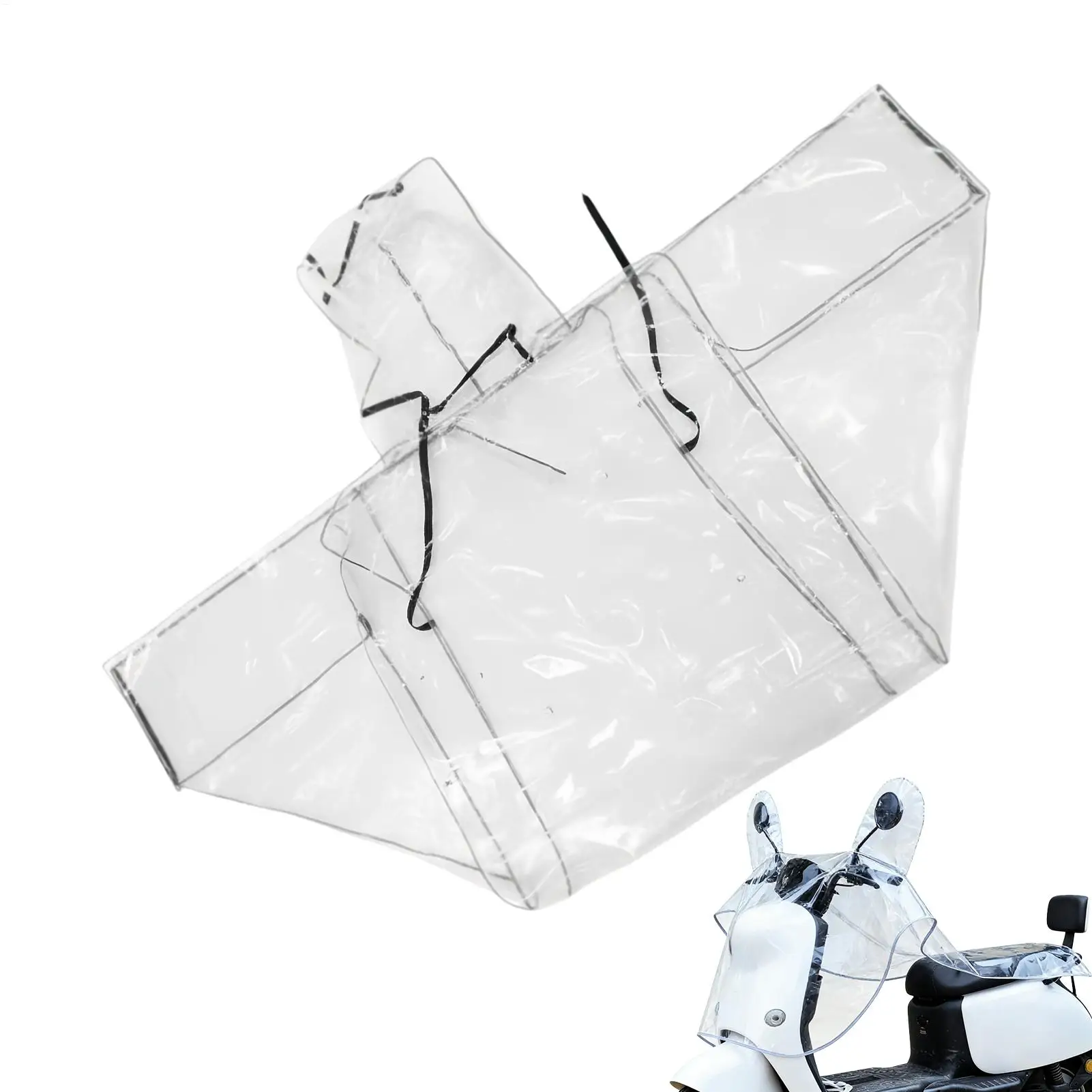 Windproof Waterproof Folding Mobile Scooter Cover with Mirror Shade Transparent Electric Bike Cover for Adults Men Daily Riding