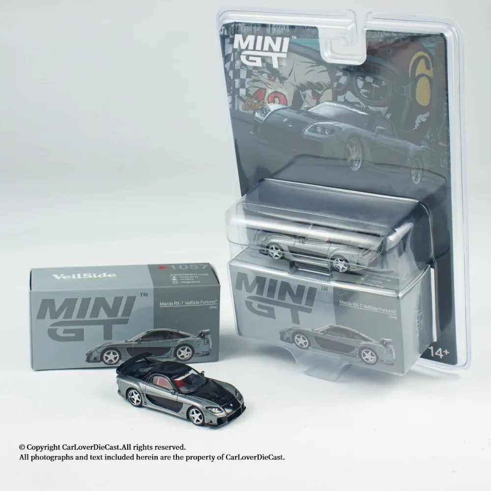 MINIGT 1:64 Mazda RX-7 VeilSide Fortune Grey MGT01057-BL Lega Premium Pressofuso Modello di Veicolo Giocattoli da Collezione Display Pezzo