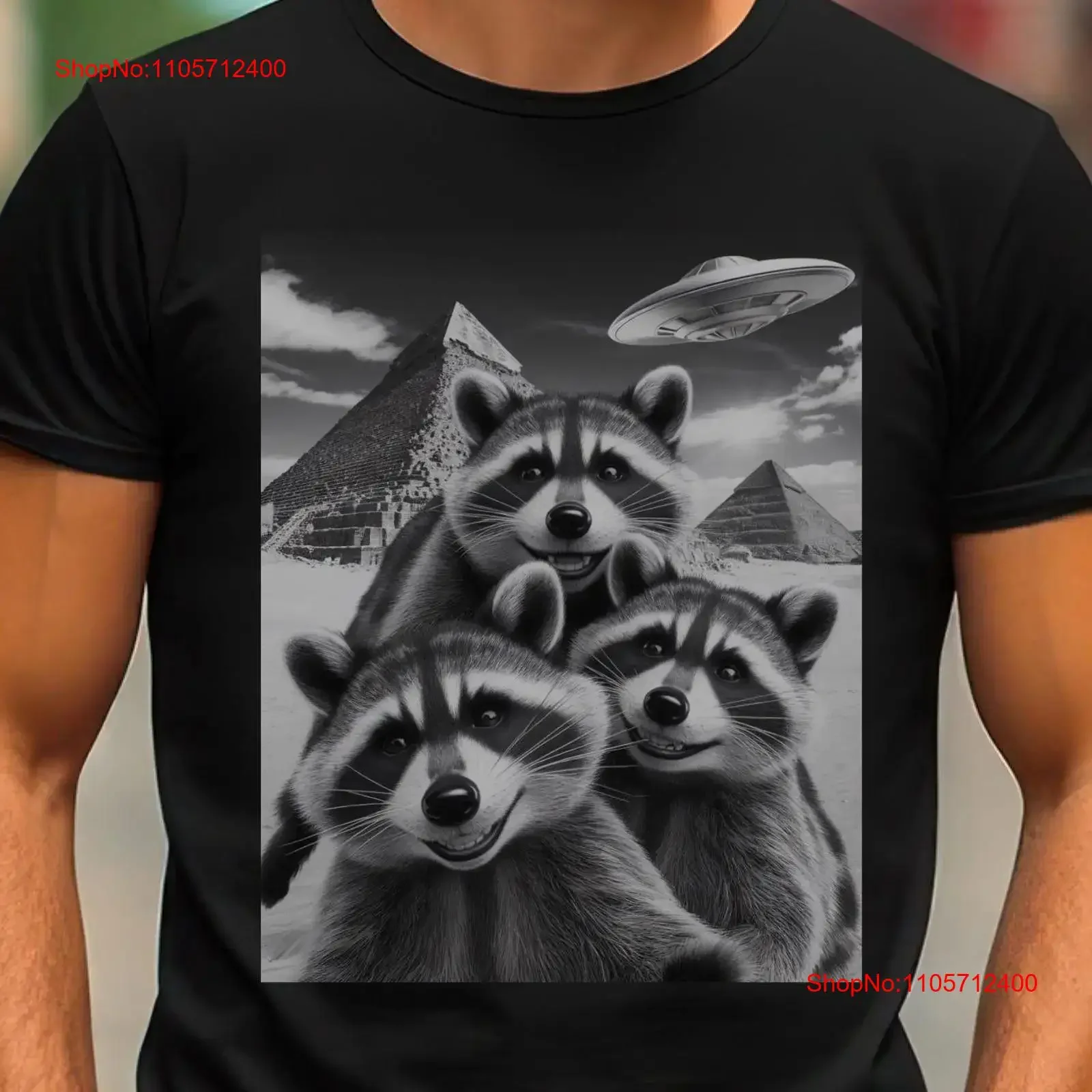Raccoon Animal Selfie Ufo Vintage 90s Style T Shirt Retro Funny Meme Alien Gag AdulT Y2k MORE COLORS vintage Washed homme