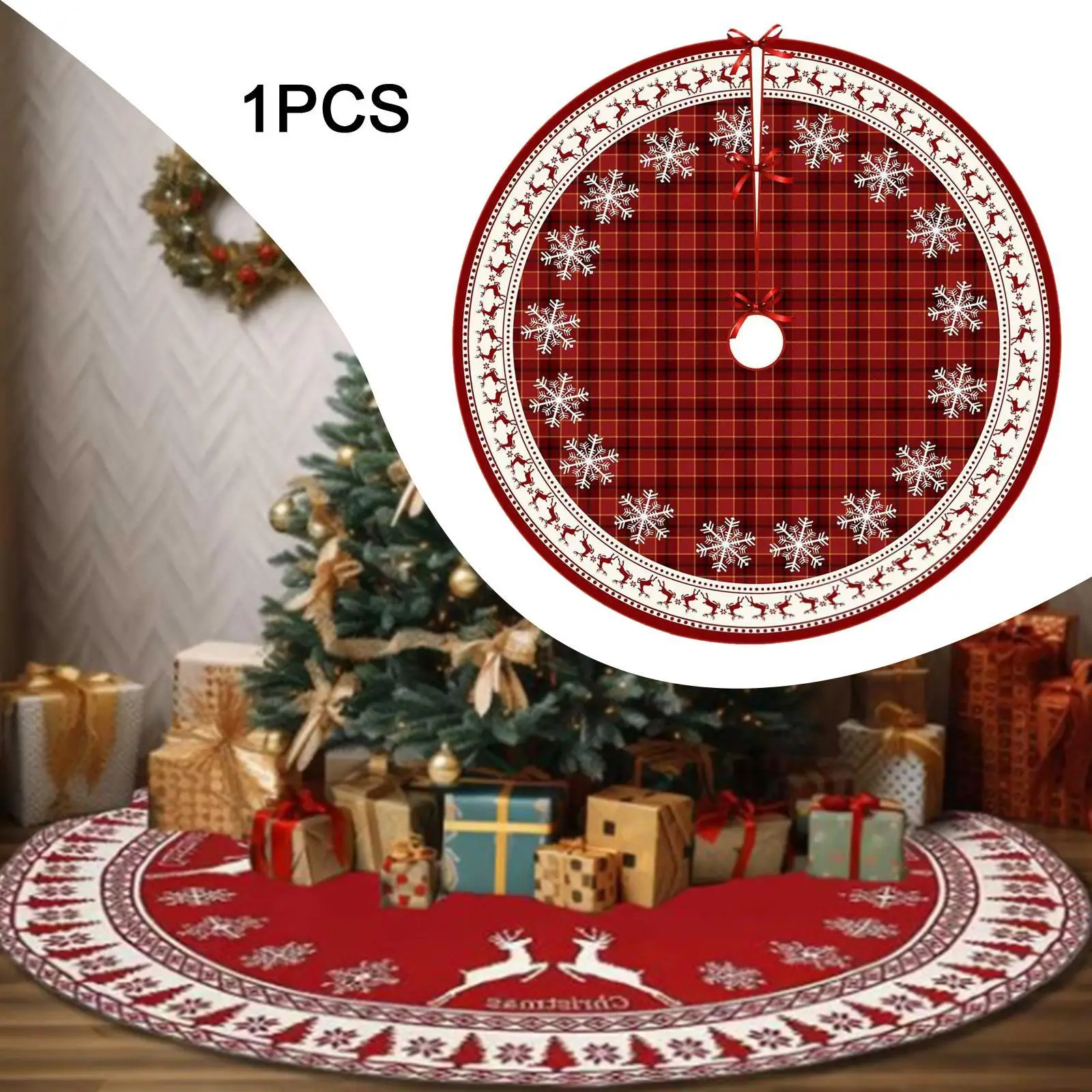 35inch Christmas Tree Skirt Indoor Christmas Decoration Holiday Xmas Tree Base