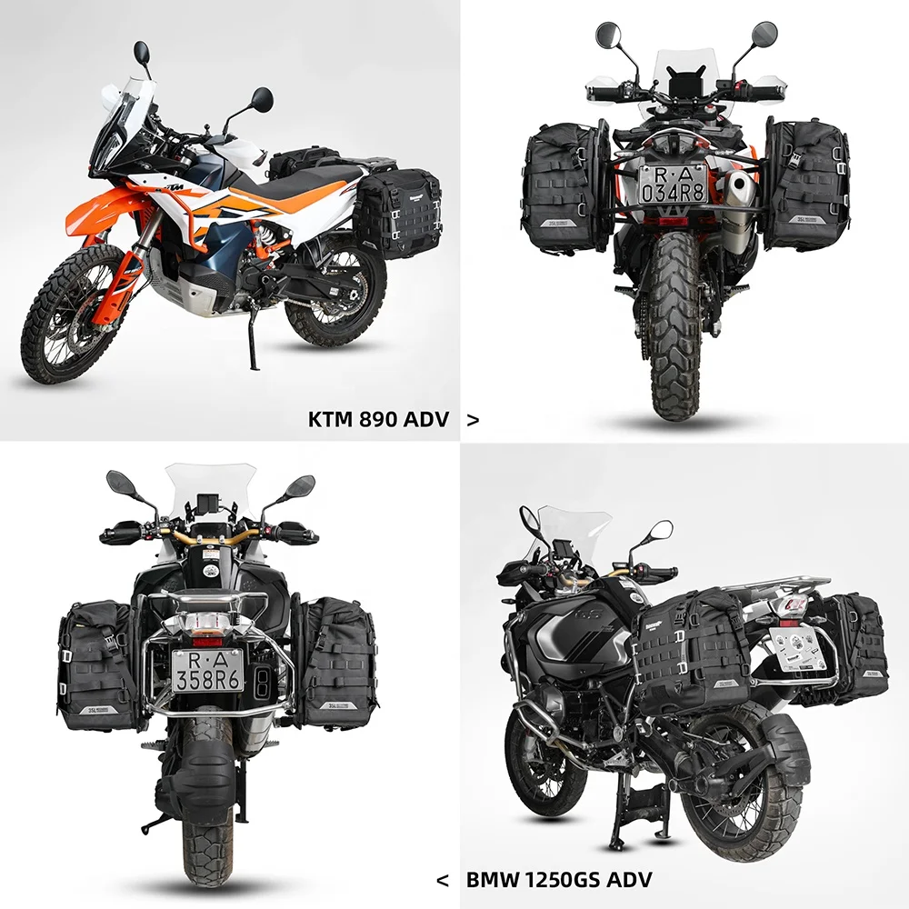 حقيبة جانبية سريعة الإصدار للدراجة النارية سعة 35 لترًا، حقيبة ذيل سرج مقعد الدراجة النارية لأمتعة الدراجات النارية - قطعة واحدة