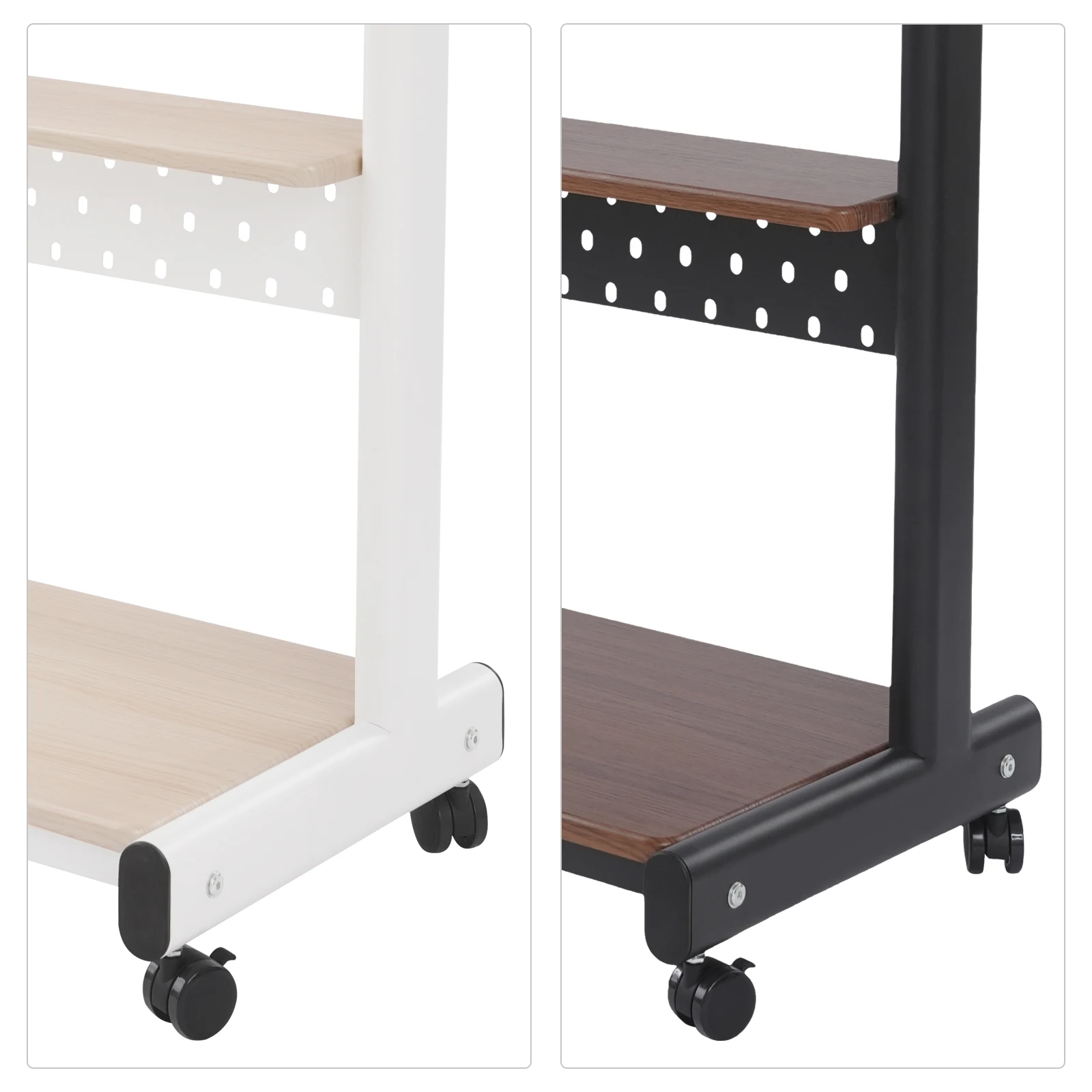 Mobile TV Stand for 43-86'' TVs Tilt TV Cart Holds up to 220.46lb Portable Adjustable Stand with Storage Shelf Rolling Floor