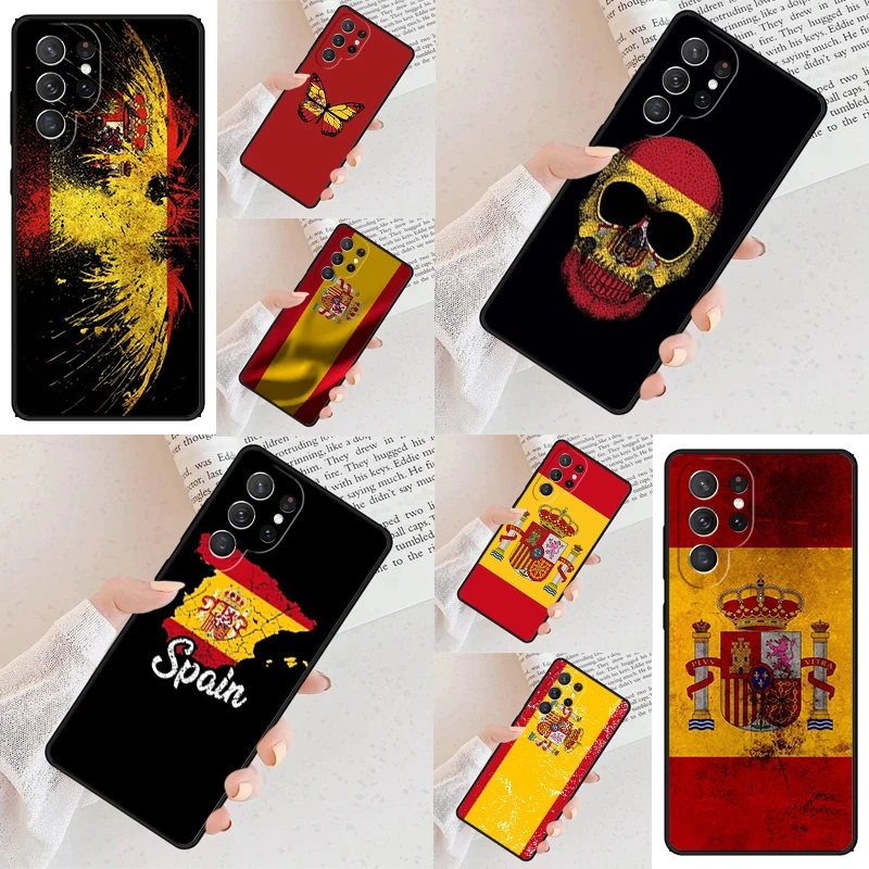 Funda para Teléfono Celular con la Bandera de España para Samsung Galaxy S26 Ultra S25 S24 S23 S22 S21 S20 Note10