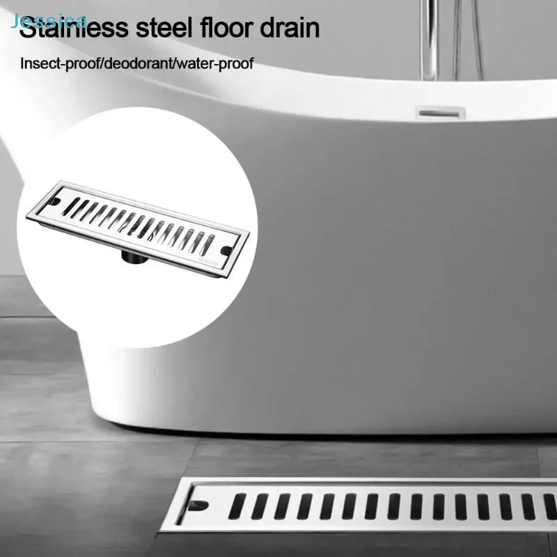 ♥Stainless Steel Linear Shower Drain - Long Rectangular Floor Drain for Bathroom and Kitchen