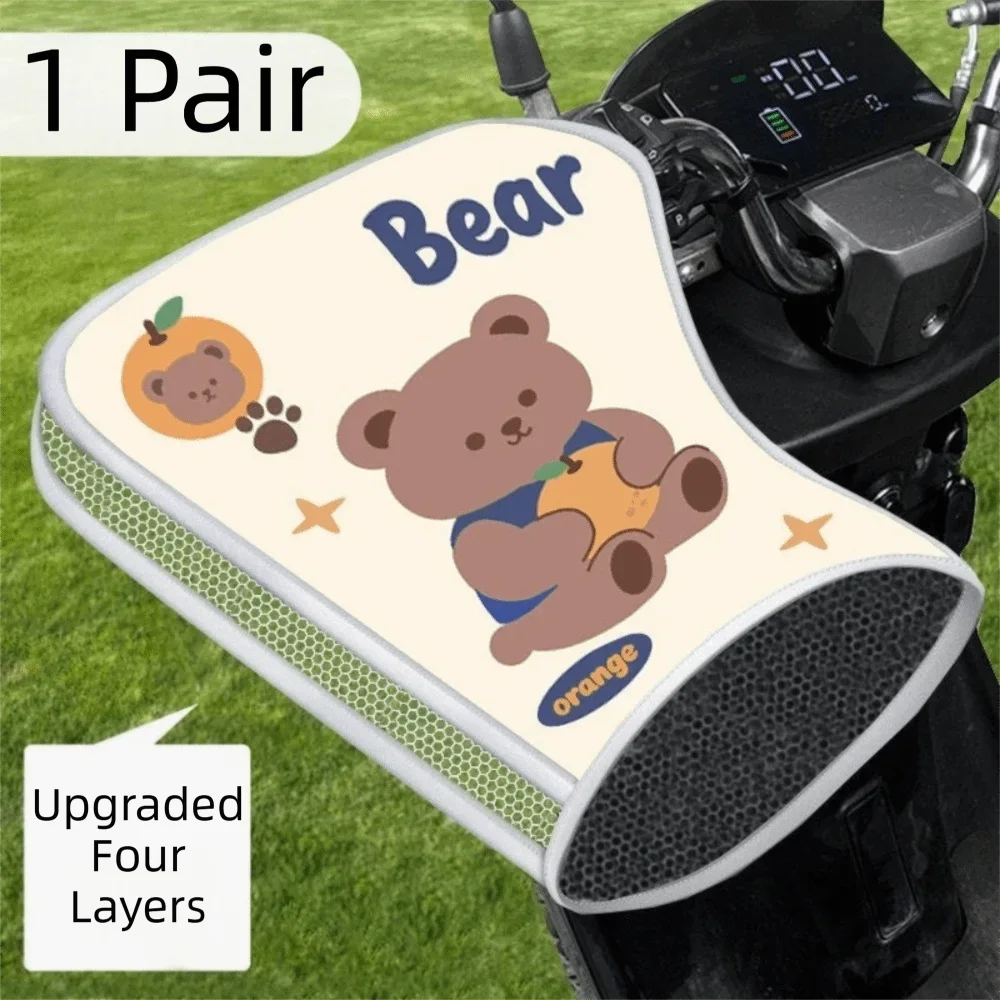 UV Blocking Motorcycle Handlebar Gloves Water Repellent Wind Resistant Vehicle Hand Guard Covers Breathable Fabric