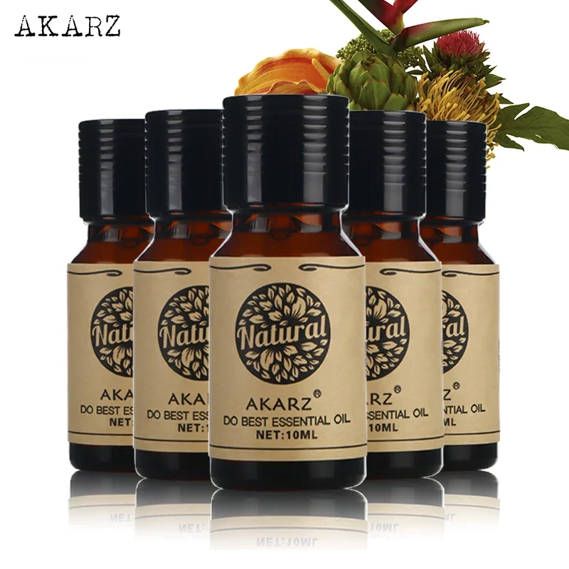 

AKARZ Essential Oil Set, Aromatherapy Massage Spa Bath Skin Care - 10ml*5, Neroli Melissa Musk Orchid Honeysuckle