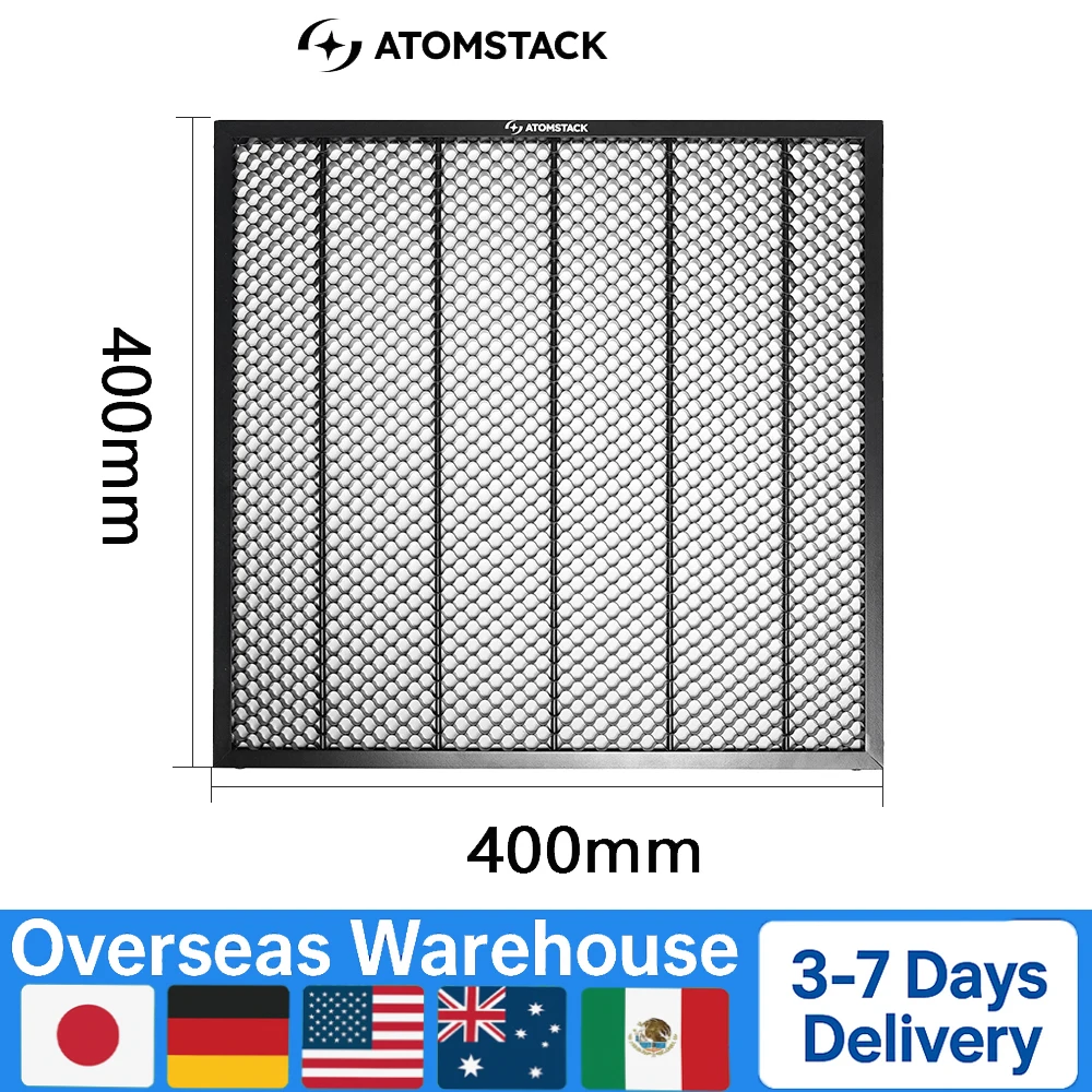 

Рабочий стол Atomsatck для лазерной резки сотовой структуры (холлоу-корд) для лазерных граверов CO2 или диодных лазеров, 400x400 мм / 15.74x15.74 дюйма