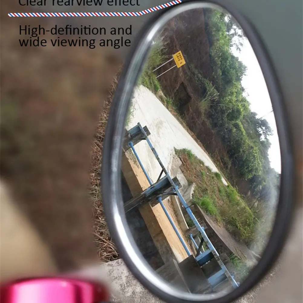 Hd Wide Angle Blast Resistant Rotatable Bike Rear View Mirror Compact Stylish Design Easy Install Fits 13-35Mm Handlebars