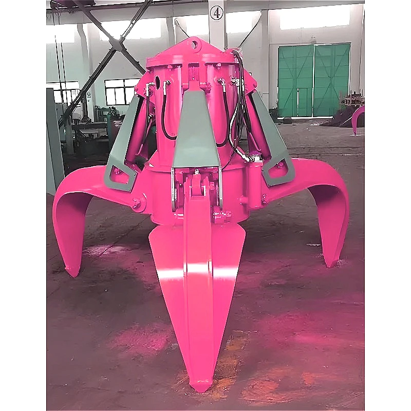 Heavy Duty Orange Peel Multi Tine Claw Attachment Rock Scrap Handling Log Sorting Rotating Multi Tine Orange Peel Grabber Sale