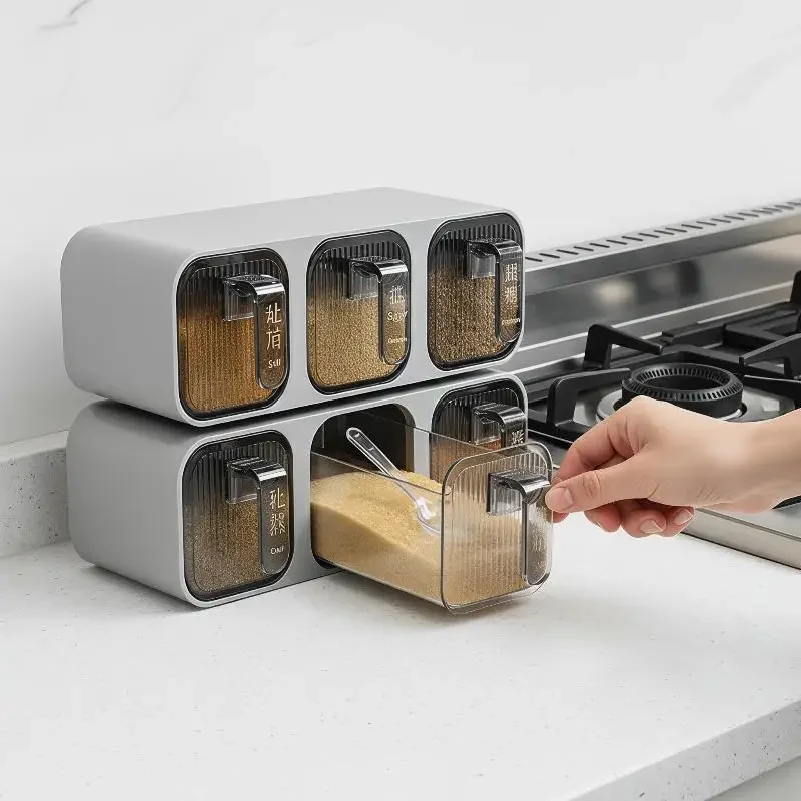Space-saving Spice Jar Storage Racks Wall-mounted No-drill for Home Kitchen Use