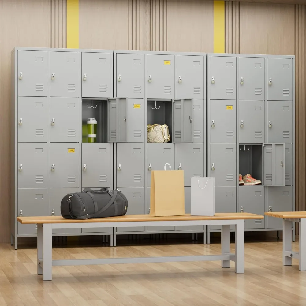 Doors Metal Storage Locker for Employees, Industrial Steel Storage Locker for School Office Gym Garage Bedroom, Assembly Require