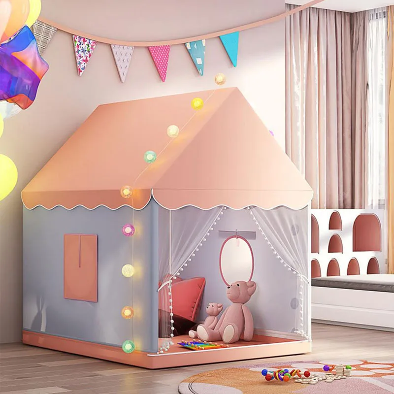 Tienda de juguete de gran tamaño para niños, casa de juguete para gatear para interiores, Castillo súper grande, juego de cama de fantasía de princesa, regalos para bebés