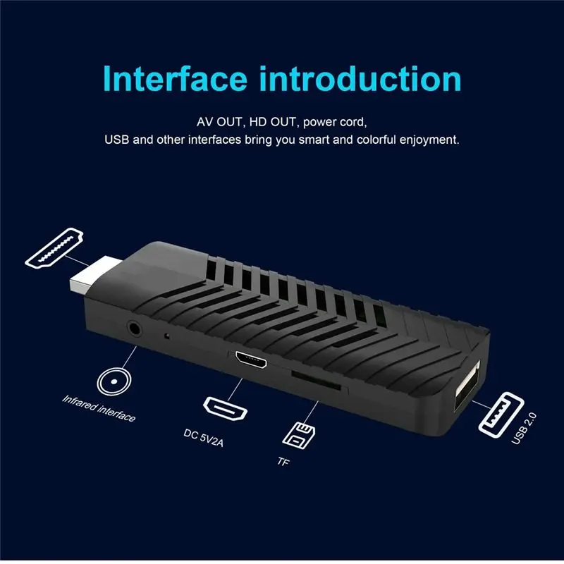 BNVN-For Andriod TV Stick 2.4G WIFI Smart 4K HD Video Streaming Media Player 1G RAM 8G ROM Remote Control Video Games