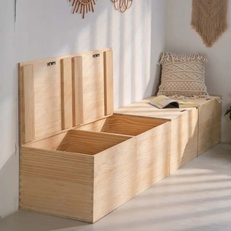 Solid wood bay window cabinet combination sitting locker bedroom window sill tatami floor cabinet low cabinet storage balcony