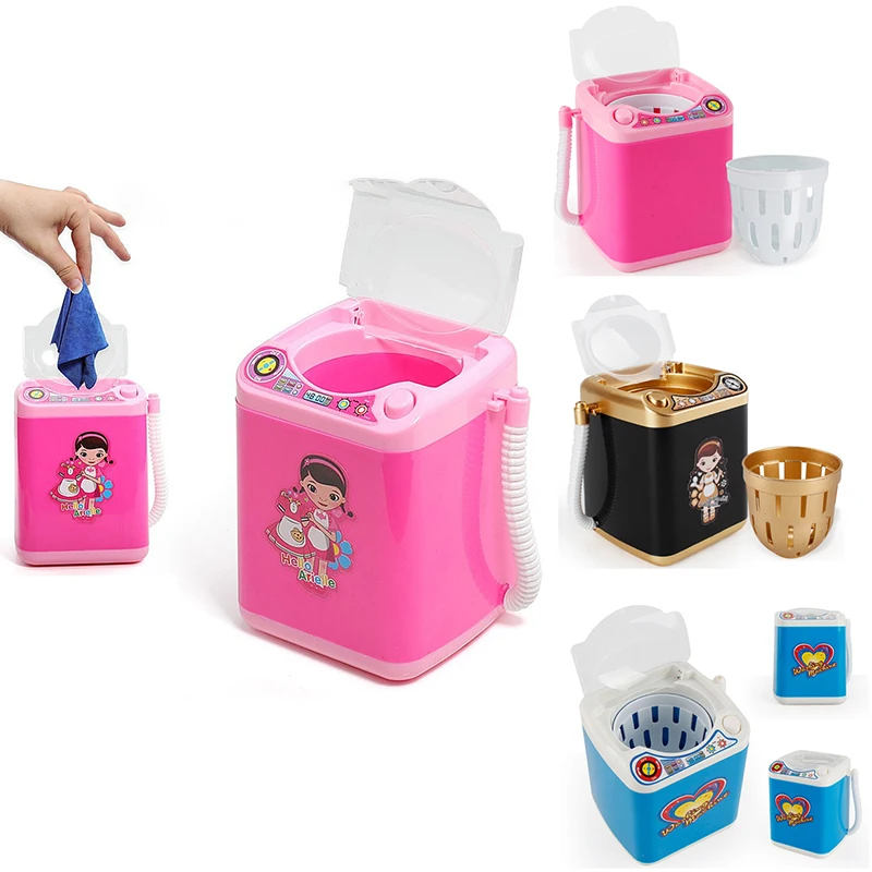 False Mink Eyelashes Mini Electric Washing Machine Beauty Makeup Brush Cleaner Automatic Cleaning Washing Machine Play House Toy