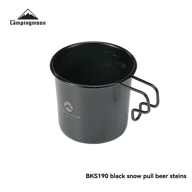 BKS190 كوب تخييم من الفولاذ المقاوم للصدأ مطلي بالتيتانيوم الأسود كوب بيرة الثلج لا كوب ماء للشرب متداخل للتخزين وسهل الحمل #4
