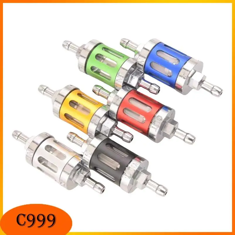 Motorcycle 8mm CNc Aluminum Glass Gas Fuel Oil Filter For ATV dirt Pit Bike 125/140/150/160cc CRF70 90 110 250 TTR100 110 KLX65