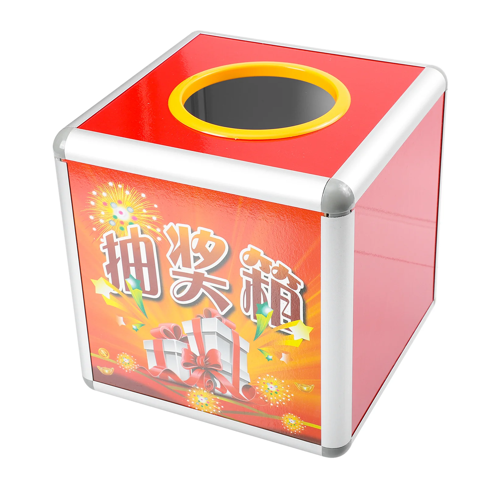 Contenedor de lotería de aleación de aluminio, caja de rifa resistente a los arañazos para puntas, donas, disección de fondos, eventos, caja de aleación de aluminio, 1 Uds.
