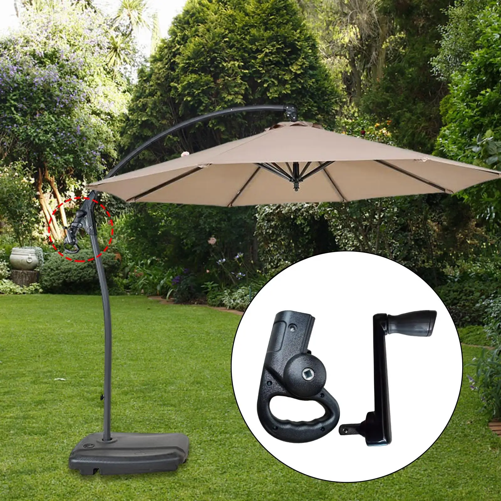 

Outdoor Parasol Crank Handle Durable Plastic Universal Replacement for Patio Garden Beach Umbrella Shade Courtyard Use