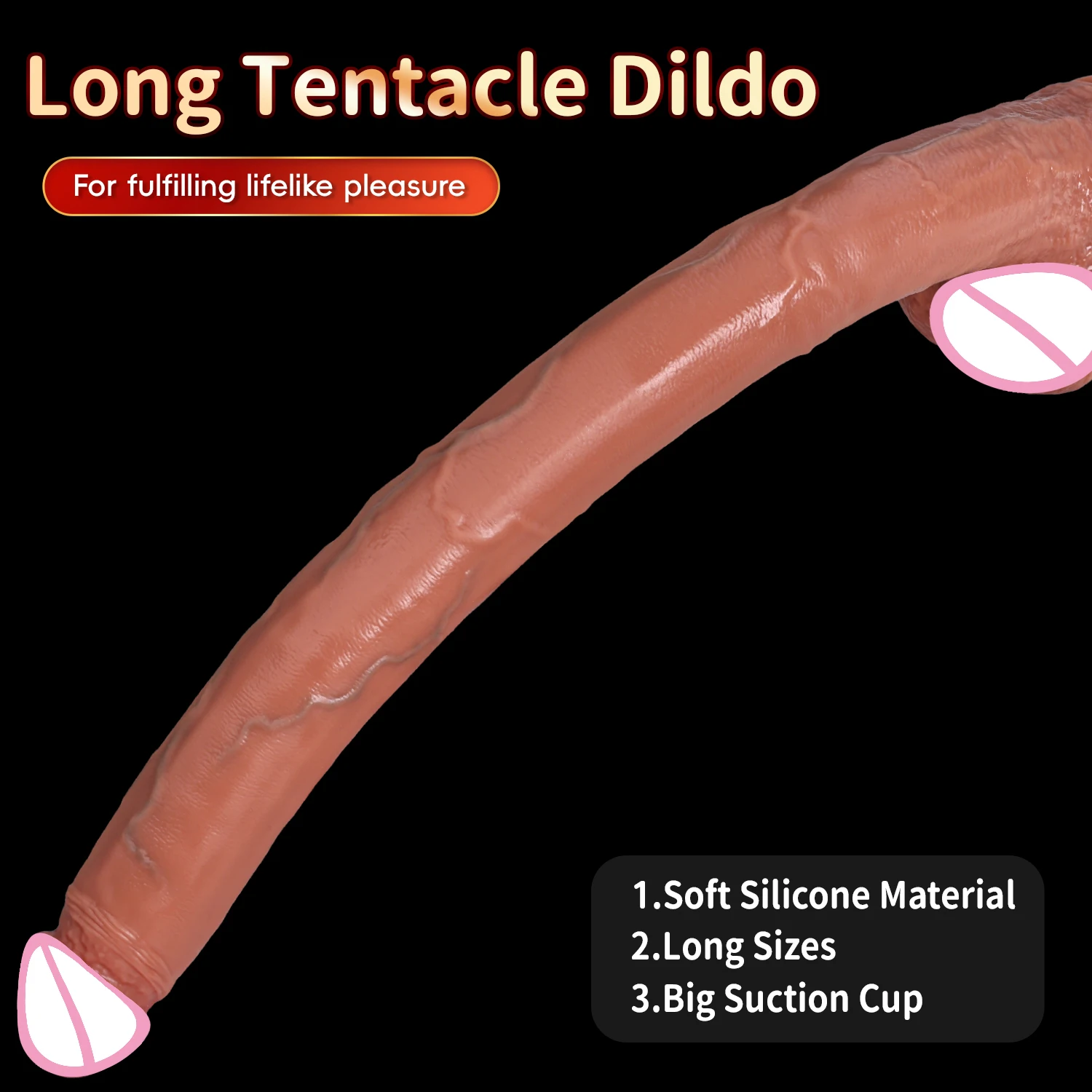 Super Long Skin Dildo Penis Medical Silicone Realistic SexToy For Women Masturbator Makeup Dildo Strapon Suction Cup Dick Adults view 5