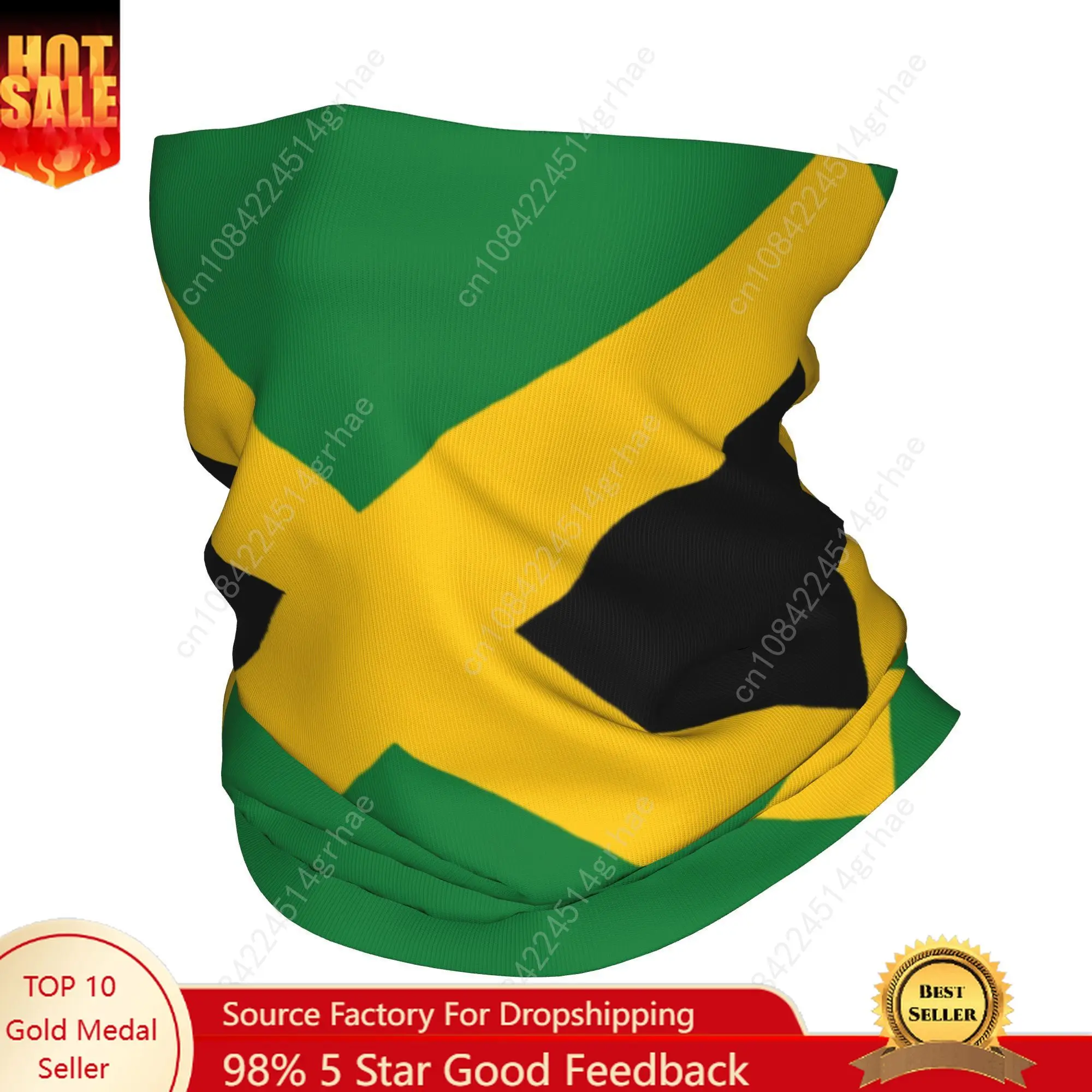 

Custom Jamaican Flag Winter Headband Neck Warmer Women Men Ski Cycling Tube Scarf Patriotism Face Bandana Gaiter
