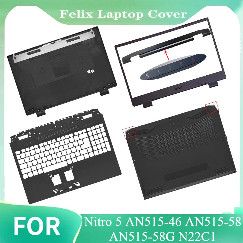 

For Nitro 5 AN515-46 AN515-58 AN515-58G N22C1 New Laptop LCD Back Cover Front Bezel keyboard Palmrest Bottom Case Hinges