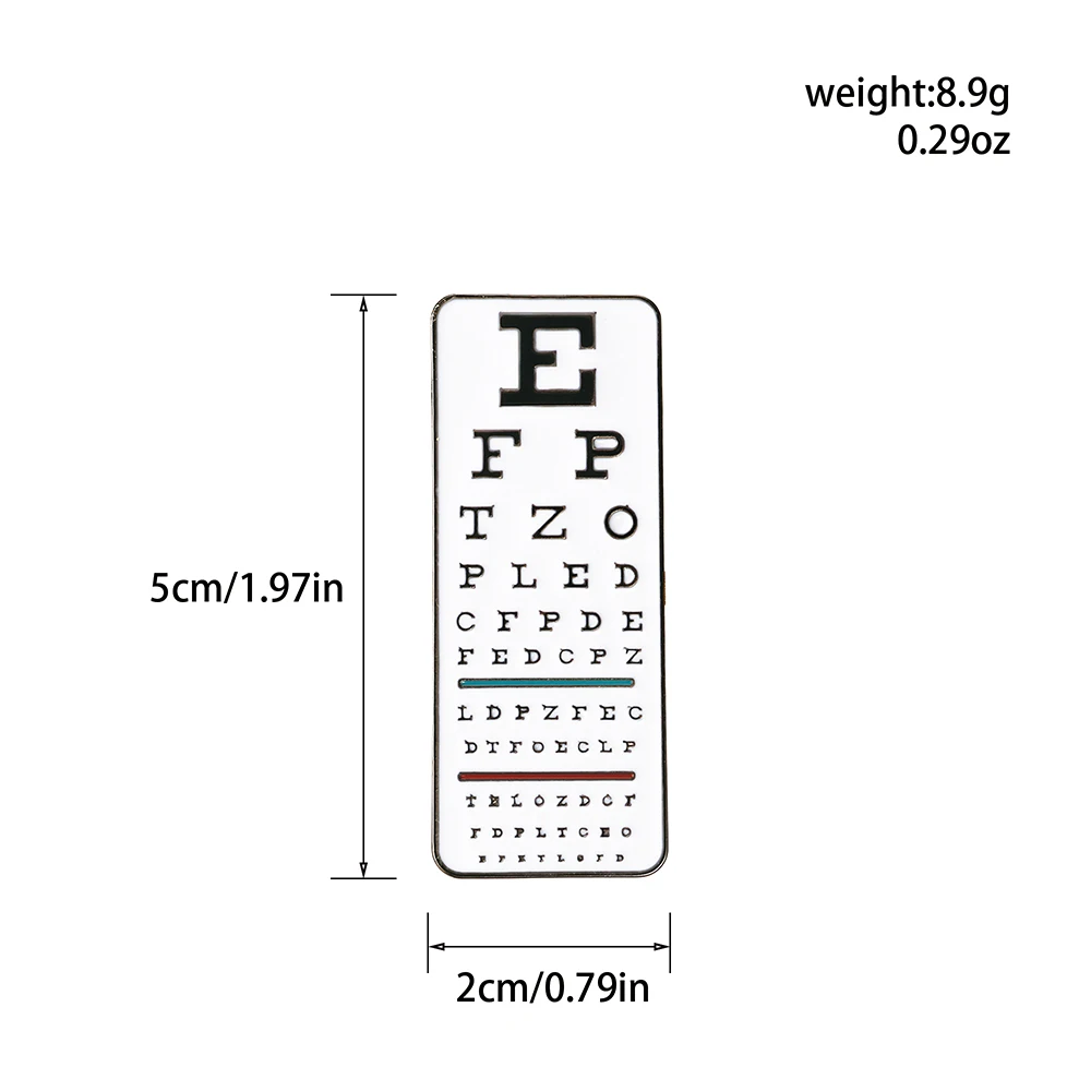 Hanreshe Ophthalmology Enamel Pin Vision Test Chart Creative Brooch for Eye Doctor Nurse Lapel Badge Jewelry Gifts