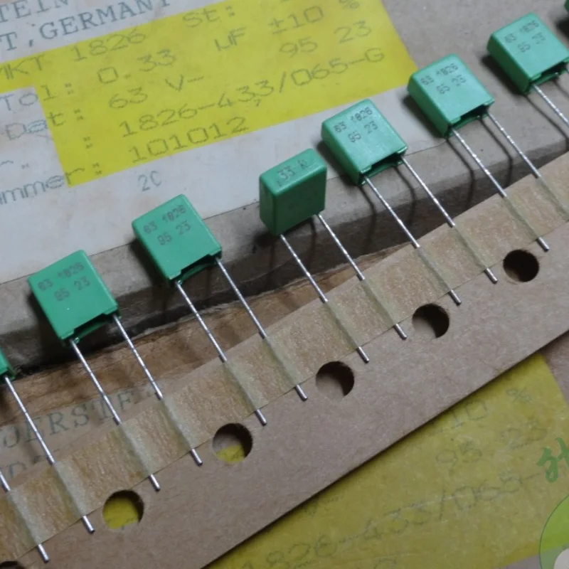 10 peças ese mkt1826 0.33uf 63v 330nf u33 334 novo pino de cobre 10% capacitor de filme 5mm