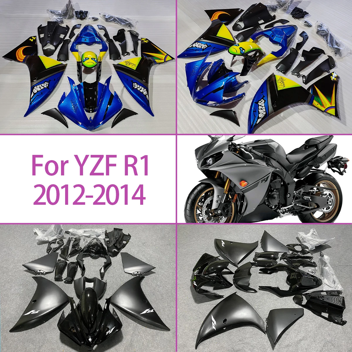 Fairing Set 2012 2013 2014 YZF R1 Plastics Kits Covers Complete Body Fairings Fit For 12 13 14 Yamaha YZF R1