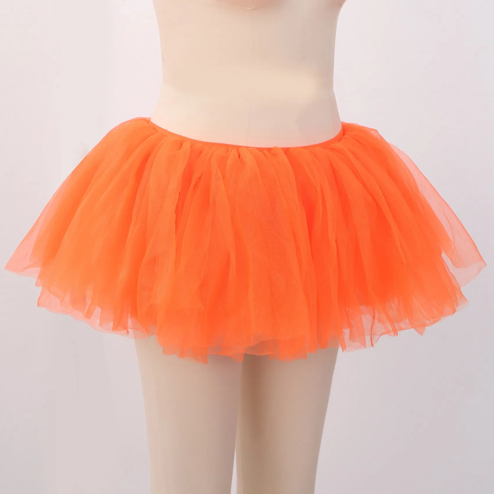 Tutu de danse en tulle pour femmes et filles, 5 couches, costume de soirée de Rh, tutu orange