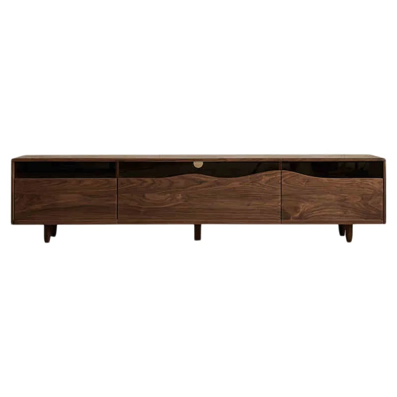

Nordic black walnut TV cabinet, modern living room home storage cabinet
