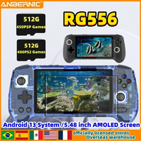 ANBERNIC RG556 Android 13 Handheld Game Console 5.48 inch AMOLED Screen 5500mAh WIFI Bluetooth Unisoc T820 512G PSP PS2 Gift
