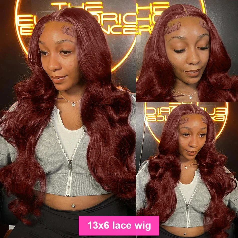 30 Inch Glueless 4x4 HD Lace Closure Wig Reddish Brown Body Wave Lace Front Wig 13x6 Colored Lace Front Human Hair Wig for women