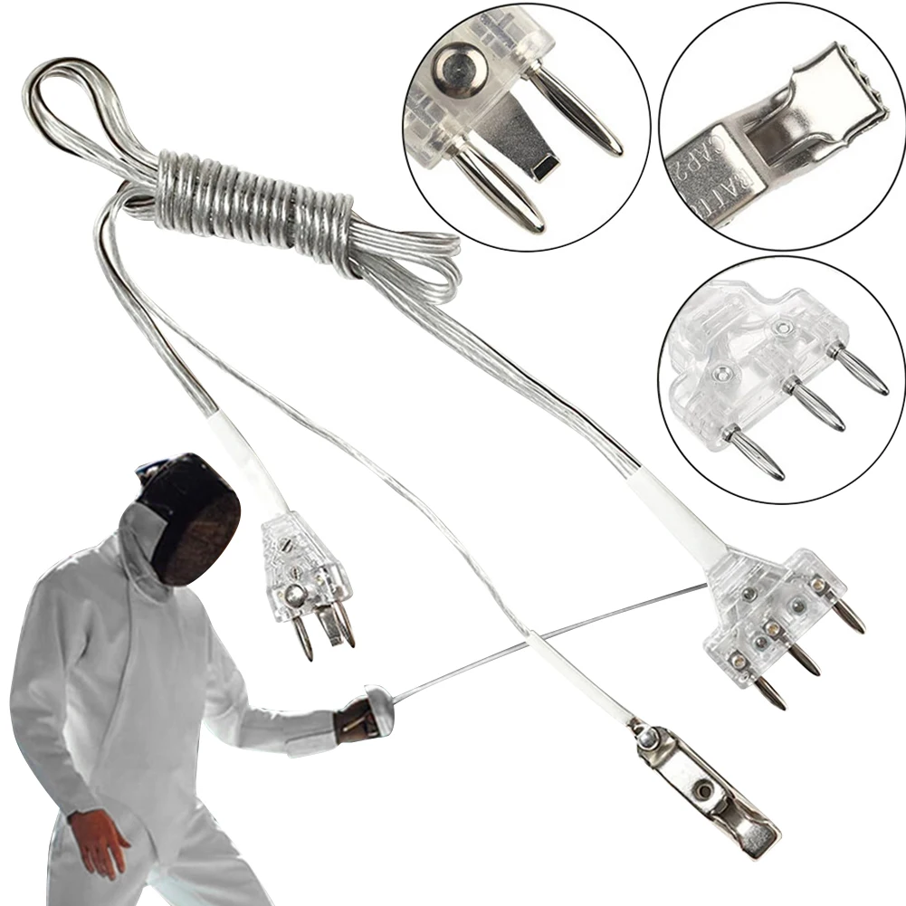 

Fencing Body Cord Fencing Mask Connector Cord Protective Fencing Epee Cord Two-Pin/Three-Pin Plug Fencing Equipment