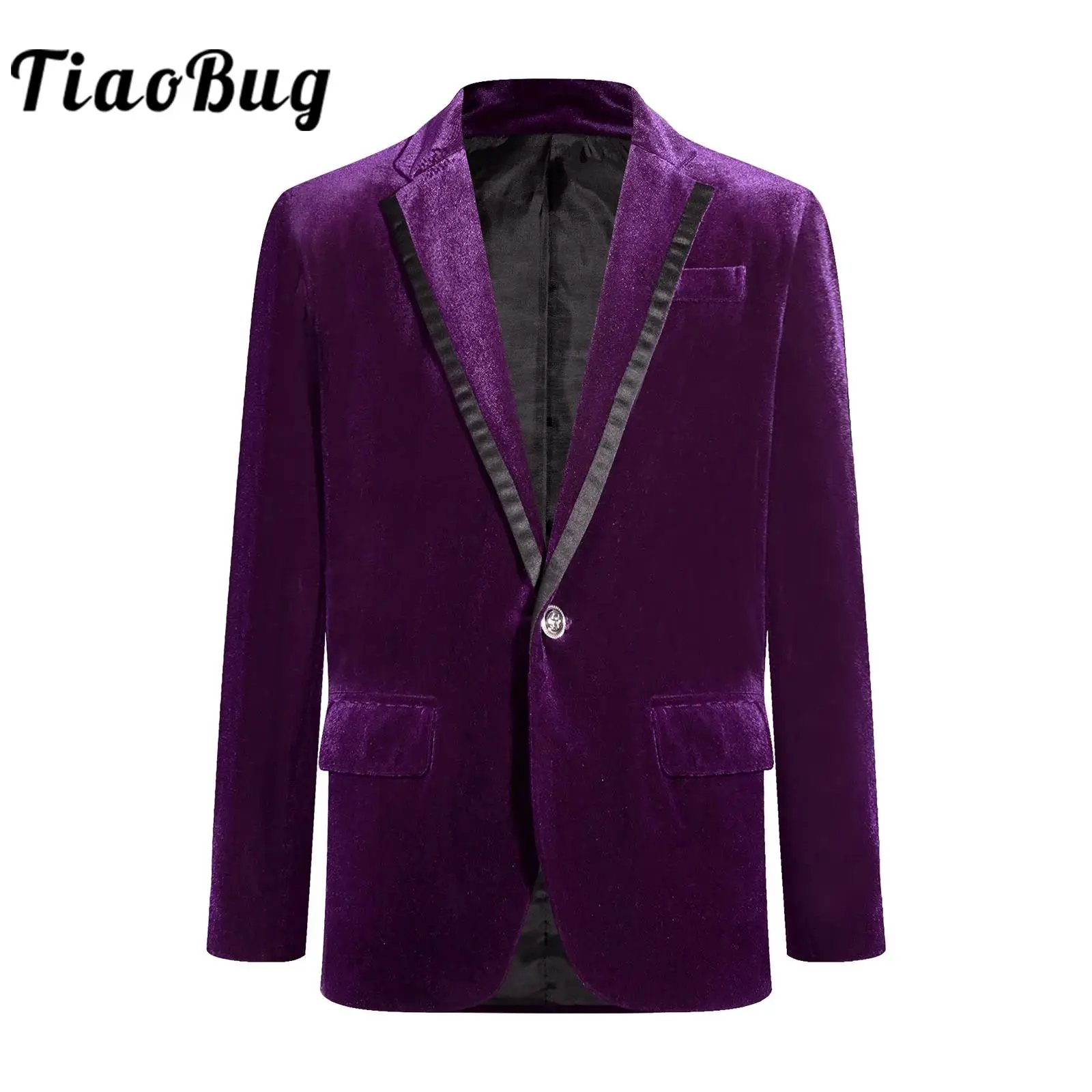 Kids Blazer Flower Boys Velvet Gentleman Tuxedo Children's One Button Formal Suits Jacket Outwear for Wedding Party Birthday