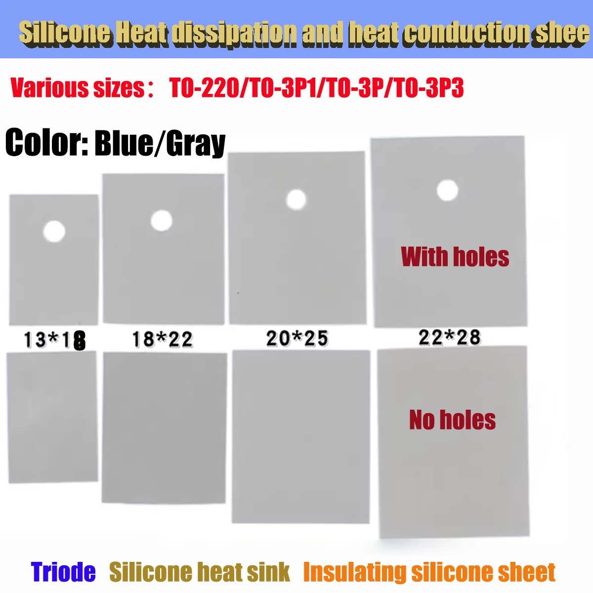 

1000PCS TO-3P/TO-3P1/TO-3P3 Silicone Sheet Insulation Pads Silicone Insulation Film