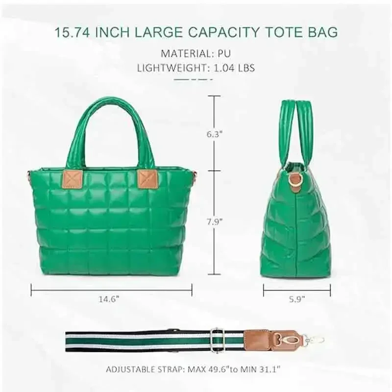 VL-022 Bolsa tote feminina grande bolsa de ombro acolchoada