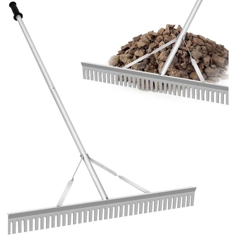 

Authenticity guarantee.Landscape Rake,36" Landscape Rake,Leaf Rake with 67 Inch Handle,Aluminum Yard Rake Tool for Loosening Soi